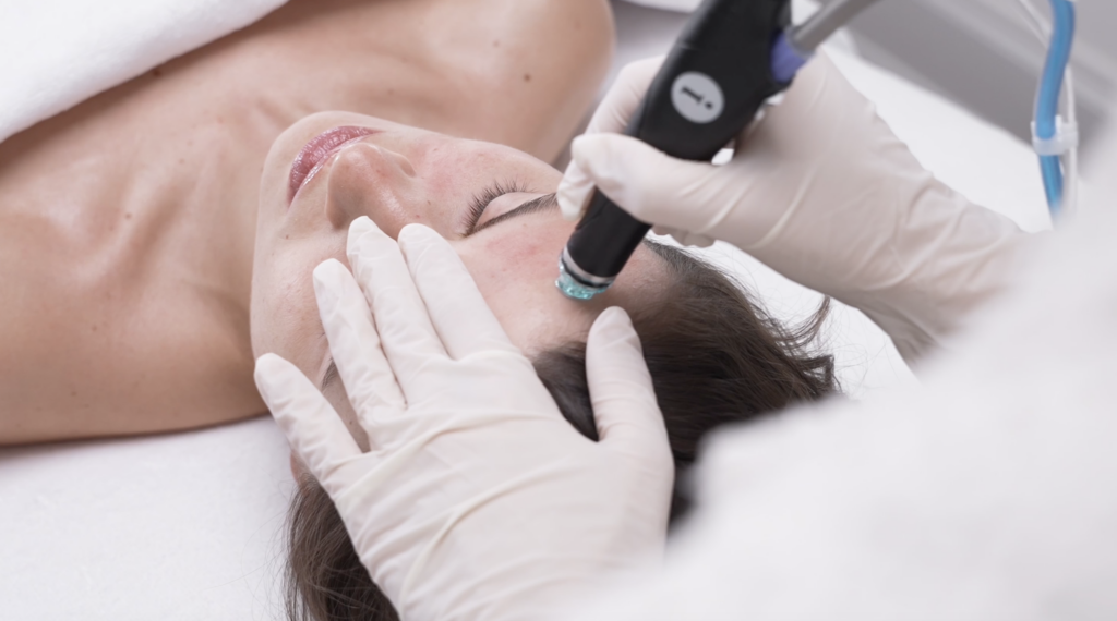Professional cosmetic treatment being performed by a certified specialist at CP Praxis in Basel and Bottmingen