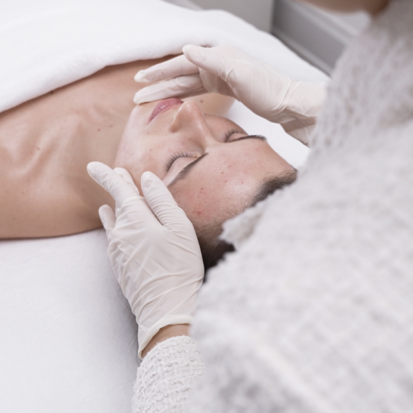 Professional facial treatment at CP Praxis Basel – cosmetician performing a luxury skin care ritual on a client